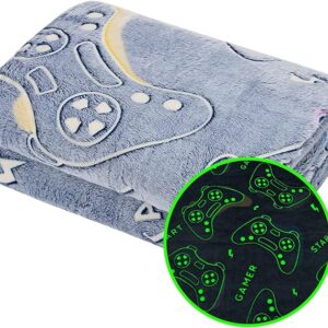 manta luminosa para gamers - glow-in-the-dark gaming blanket