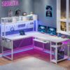escritorio gaming en forma de L reversible - reversible L-shaped gaming desk
